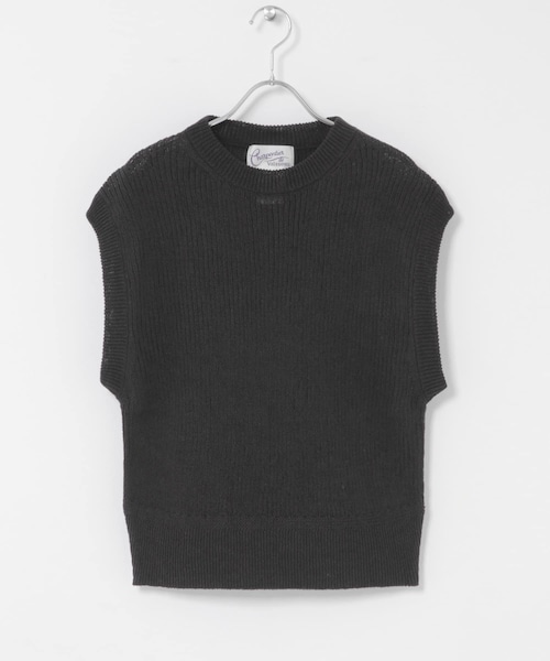 かぐれ(カグレ)の「Charpentier de vaisseu COTTON NO-SLEEVE KNIT(ベスト・レディース・D.GRY/L.YEL・1)」の2枚目の写真