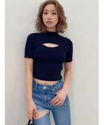 GYDA | フロントオープン グラインダーニットトップス(ニット/セーター)