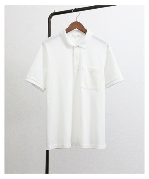 nissen（ニッセン）の「お腹ゆったりポケット付半袖カノコポロシャツ（ポロシャツ・メンズ・オフホワイト/杢グレー/ネイビー/ピンク/黒/カーキ・M/L/LL/3L/4L/5L/6L/8L/10L）」の4枚目の写真