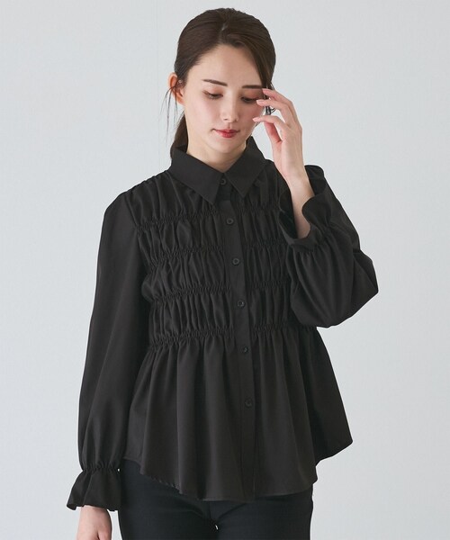 Jayro（ジャイロ）の「ギャザーブラウス　（シャツ/ブラウス・レディース・ブラック/ホワイト/ブルー・F）」の17枚目の写真