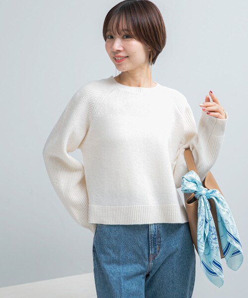 URBAN RESEARCH ROSSO（アーバンリサーチロッソ）の「スーパーファインラムズウールショートニット（ニット/セーター・レディース・OFF WHITE/L.GRAY/RED/BLACK・Free）」の10枚目の写真