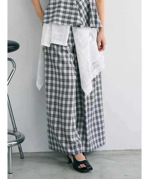 LAGUNAMOON（ラグナムーン）の「シンプルウエストデザインワイドパンツ（その他パンツ・レディース・ブラック/ライトミックス・S/M）」の11枚目の写真