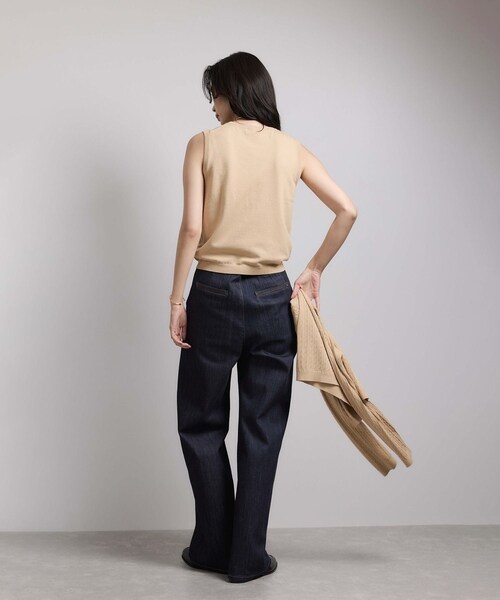 ROPE'(ロペ)の「ミニケーブルセパレートカーディガン(アンサンブル)/ イージーケア(カーディガン/ボレロ・レディース・ベージュ/ピンク系・F)」の9枚目の写真