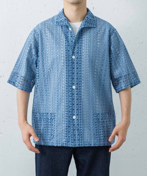 URBAN RESEARCH(アーバンリサーチ)の「Needles SHORT-SLEEVE WIDESPREAD COLLAR SHIRTS(シャツ/ブラウス・メンズ・BLUE/BLACK・S/M)」の8枚目の写真