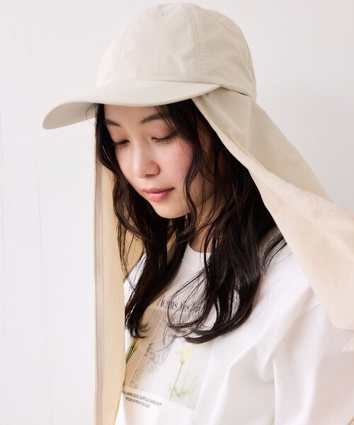 VIS（ビス）の「マイナス18℃ネックカバーつきUVキャップ/UVカット・遮熱（キャップ・レディース・ブラック/ベージュ・F）」の10枚目の写真