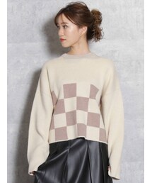 dazzlin | クッキーチェックニットトップス(ニット/セーター)
