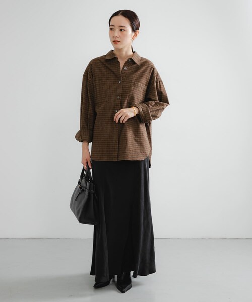 URBAN RESEARCH（アーバンリサーチ）の「ネルチェックコットンシャツ（シャツ/ブラウス・レディース・L.GREEN/BROWN・FREE）」の20枚目の写真