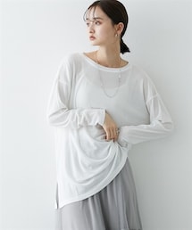 nissen | サイドスリット入オーバーサイズスラブシアートップス(Tシャツ/カットソー)