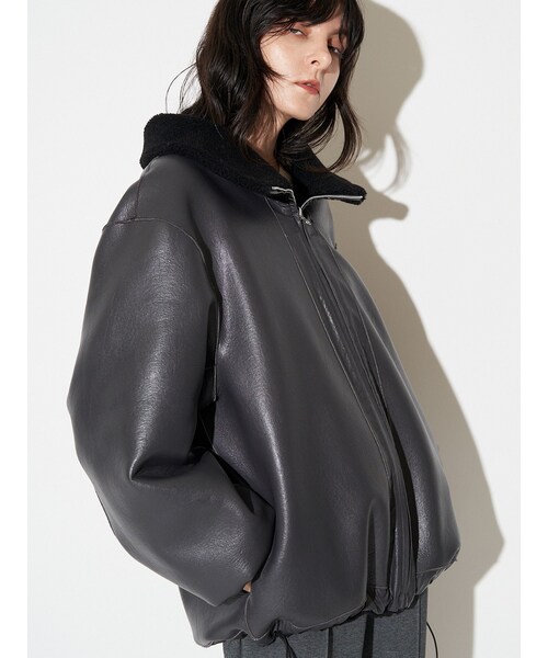 ELENDEEK（エレンディーク）の「2WAY BOA FAUX LEATHER CT（その他アウター・レディース・オフホワイト/グレー/ブラック・01/02）」の15枚目の写真