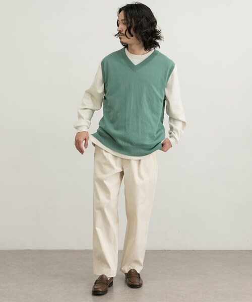 URBAN RESEARCH（アーバンリサーチ）の「ハイゲージVネックベスト（ベスト・メンズ・OFF/BLACK/S/GREEN・M/L）」の19枚目の写真