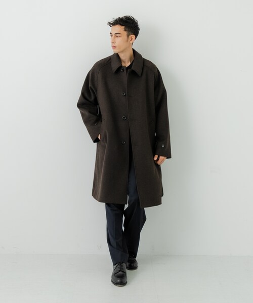 URBAN RESEARCH（アーバンリサーチ）の「WOOL BAL COLLAR COAT（ステンカラーコート・メンズ・KHAKI/BROWN/NAVY/BROWN CH・S/M/L）」の11枚目の写真
