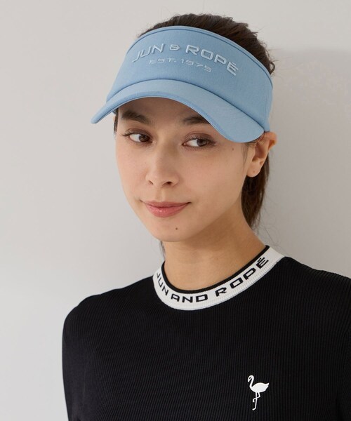 ROPE'（ロペ）の「フロントロゴ幅広バイザー（サンバイザー・レディース・ブラック/グレー/ホワイト/サックス・F）」の9枚目の写真