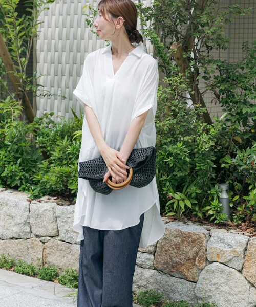 ITEMS URBANRESEARCH（アイテムズ アーバンリサーチ）の「スキッパーフレンチチュニック（チュニック・レディース・NVY/KHK/WHT/MNT・FREE）」の7枚目の写真