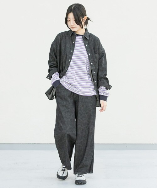EKAL(エカル)の「『別注』Wrangler×EKAL デニムリラックスバギーパンツ(デニムパンツ・レディース・O.W/BLACK・Free)」の8枚目の写真