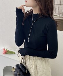 nissen | ハイネック　指穴付リブカットソー(ニット/セーター)