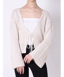 MERCURYDUO | リネン混ショートニットカーディガン(カーディガン/ボレロ)