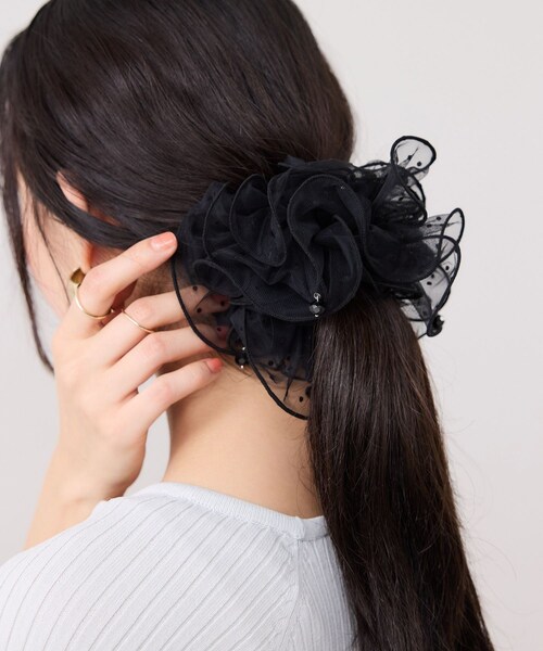 VIS（ビス）の「シアードットボリュームシュシュ（シュシュ・レディース・ブラック/ホワイト・F）」の9枚目の写真