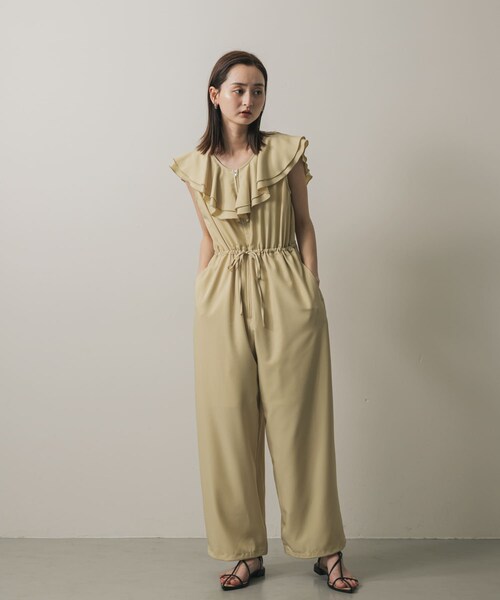 SENSE OF PLACE by URBAN RESEARCH（センスオブプレイスバイアーバンリサーチ）の「フリルオールインワン（サロペット/オーバーオール・レディース・Y.BEG/NAVY/BLACK・S/M）」の14枚目の写真