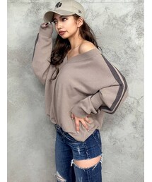 GYDA | 2WAY ラインニット TOPS(ニット/セーター)