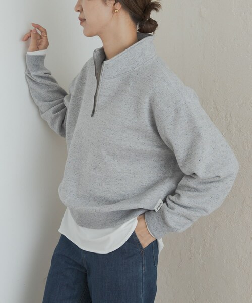 URBAN RESEARCH DOORS（アーバンリサーチドアーズ）の「commpost　反毛裏毛ハーフジップスウェット（スウェット・レディース・TOP GRAY・S）」の3枚目の写真