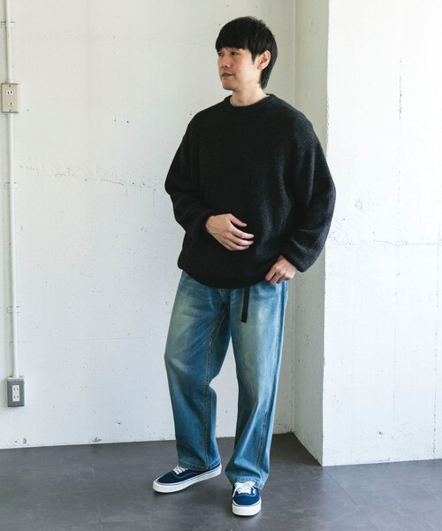 URBAN RESEARCH DOORS（アーバンリサーチドアーズ）の「メランジシャギー クルーネックニット（ニット/セーター・メンズ・BLUE/BLACK・M/L）」の18枚目の写真