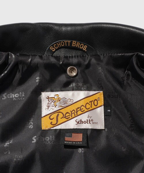 ADAM ET ROPE'(アダムエロペ)の「《別注》【Schott×MARKAWARE/ショット×マーカウェア】EX ONESTAR MW(ライダースジャケット・メンズ・ブラック・1/2/3)」の12枚目の写真