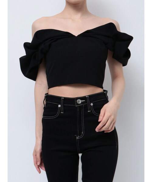 GYDA（ジェイダ）の「オフショルボリュームスリーブブラウス（シャツ/ブラウス・レディース・オフホワイト/ブラック・F）」の3枚目の写真