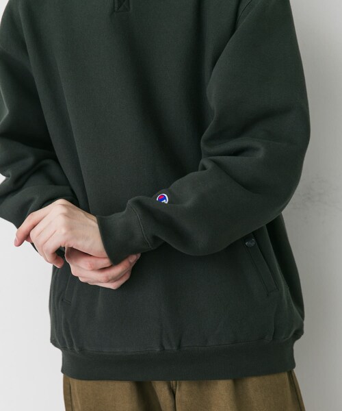 URBAN RESEARCH DOORS（アーバンリサーチドアーズ）の「『別注』Champion×DOORS　RW HALF SNAP PARKA（パーカー・メンズ・シルバーグレー/オフブラック/ブラック/ルビーレッド/ダークネイビー/ブルーグレー/ダークグリーン/クリームイエロー/オートミール/ワイン・M/L/XL）」の16枚目の写真