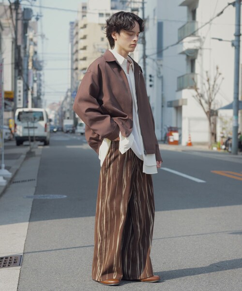 SENSE OF PLACE by URBAN RESEARCH(センスオブプレイスバイアーバンリサーチ)の「マーブルプリントワイドデニム(デニムパンツ・メンズ・BROWN/OLIVE・M/L)」の8枚目の写真