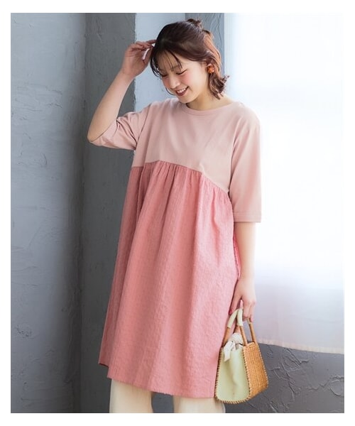 nissen（ニッセン）の「＜大きいサイズ＞綿100％ドビー切替チュニック（チュニック・レディース・黒/グレー/ピンク・L/LL/3L/4L/5L/6L/8L/10L）」の22枚目の写真