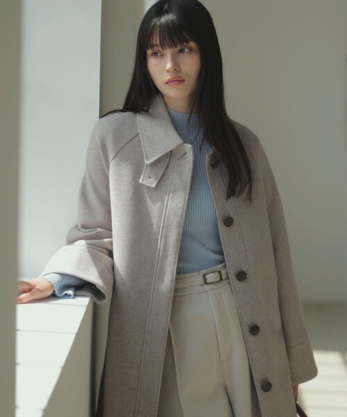 VIS（ビス）の「【アウター総選挙2位】フレアーチェスターコート（チェスターコート・レディース・ブラック/ベージュ・F）」の6枚目の写真