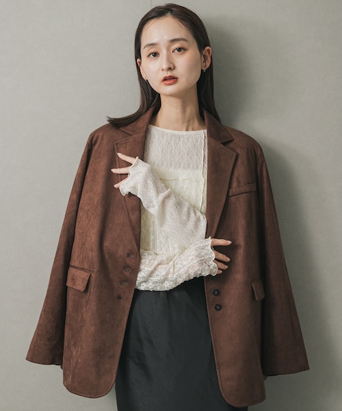 SENSE OF PLACE by URBAN RESEARCH（センスオブプレイスバイアーバンリサーチ）の「FSルーズジャケット（テーラードジャケット・レディース・BLACK/CAMEL/BROWN・one）」の12枚目の写真