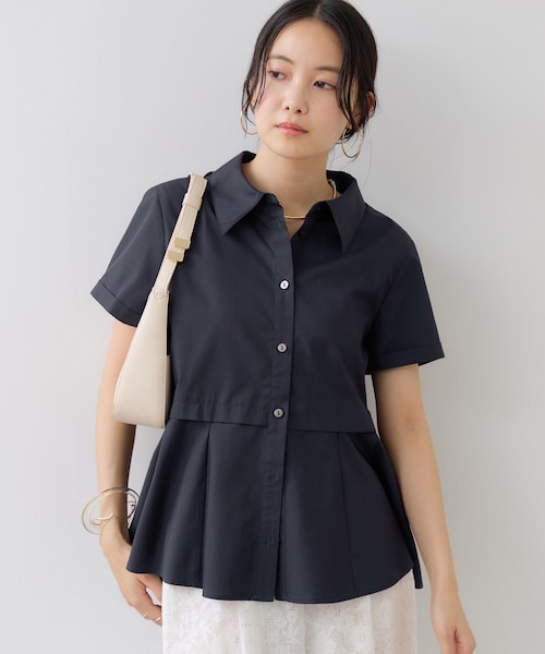 VIS(ビス)の「ペプラム切替キャップスリーブシャツ(シャツ/ブラウス・レディース・ネイビー/サックス/ピンク・F)」の20枚目の写真