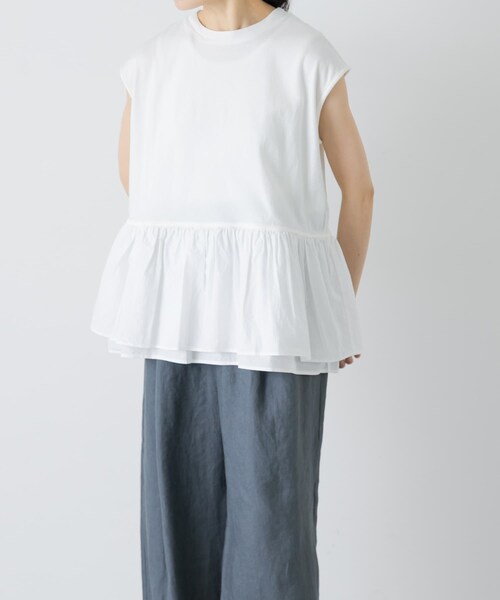 かぐれ（カグレ）の「裾フリルノースリーブインナーカットソー（Tシャツ/カットソー・レディース・OFF・Free）」の4枚目の写真