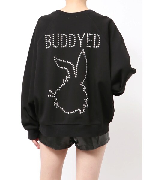 GYDA（ジェイダ）の「BUDDYED BUNNY STUDS BIGプルオーバー（スウェット・レディース・オフホワイト/ブラック・F）」の4枚目の写真