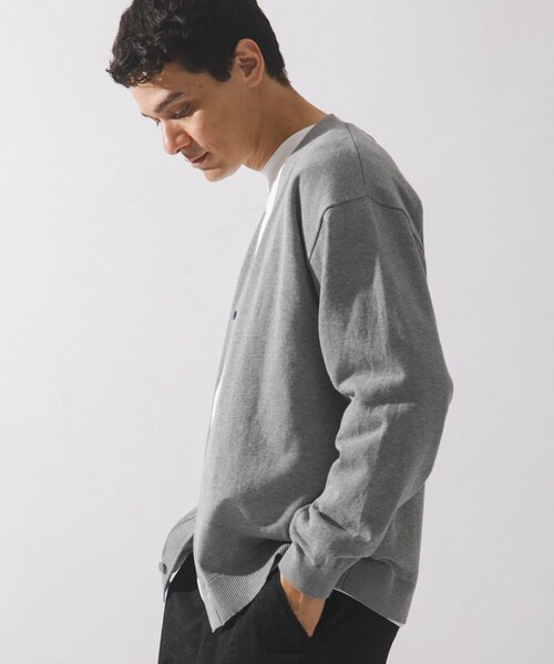 URBAN RESEARCH Sonny Label（アーバンリサーチサニーレーベル）の「強撚コットンニットカーディガン（カーディガン/ボレロ・メンズ・グレー/チャコール/レッド・M/L）」の7枚目の写真