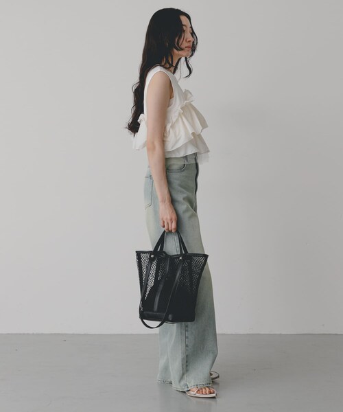 SENSE OF PLACE by URBAN RESEARCH（センスオブプレイスバイアーバンリサーチ）の「2WAYハンドルメッシュバッグ（トートバッグ・レディース・IVORY/BLACK・One）」の18枚目の写真