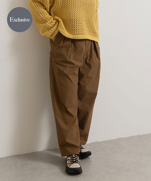 THE GOODLAND MARKET（ザグッドランドマーケット）の「『別注』MIDIUMISOLID×TGM　tuck wide tapered PT（その他パンツ・レディース・BLACK/KHAKI/PINK・one）」の2枚目の写真
