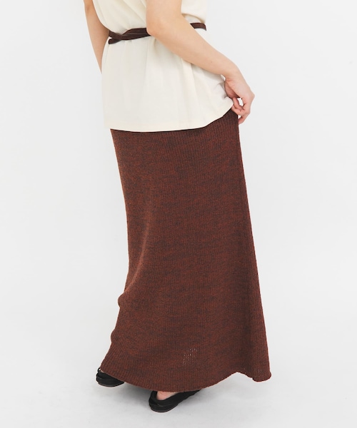 KBF（ケイビーエフ）の「メランジRIBニットスカート（スカート・レディース・BLUE/RED BROWN・One）」の5枚目の写真