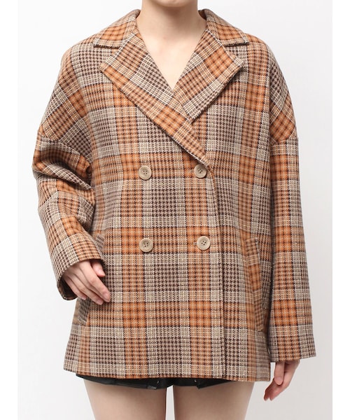 GYDA（ジェイダ）の「ラメmaterialチェスターコート（チェスターコート・レディース・ブラック/ミックス・F）」の7枚目の写真