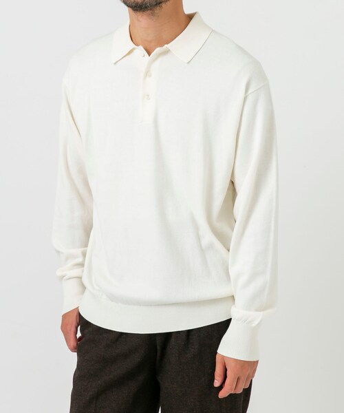 URBAN RESEARCH ROSSO（アーバンリサーチロッソ）の「コットンカシミヤニットポロシャツ（ニット/セーター・メンズ・GRAY/BLACK/IVORY/GREIGE・M/L）」の9枚目の写真