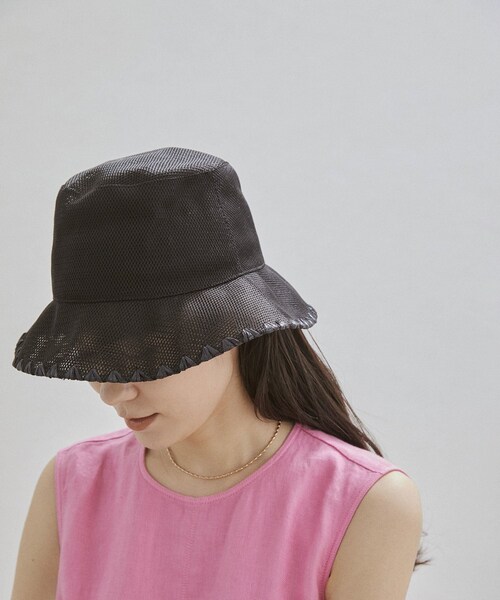 ADAM ET ROPE'（アダムエロペ）の「【La Maison de Lyllis（メゾンドリリス）】QWAU（ハット・レディース・ブラック/ダークブラウン系/サックス/ピンク・F）」の10枚目の写真