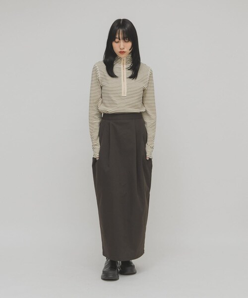 KBF（ケイビーエフ）の「タートルホックボーダートップス（Tシャツ/カットソー・レディース・IVORY×BLK/CCL×IVORY/BROWN×NVY・One）」の11枚目の写真