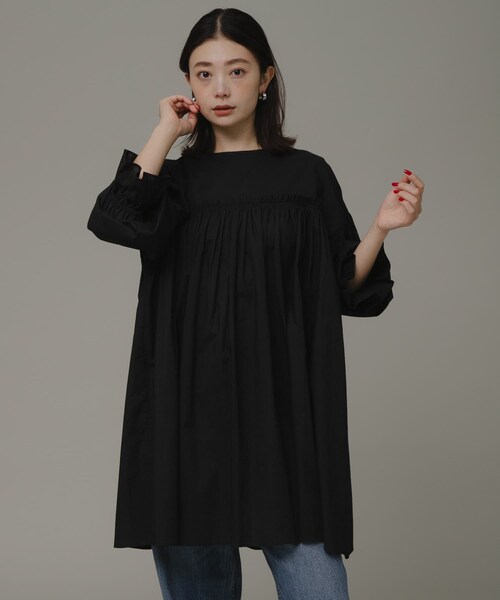 URBAN RESEARCH Sonny Label（アーバンリサーチサニーレーベル）の「コットンギャザーチュニック（チュニック・レディース・クリーム/ブラック/ブルー・FREE）」の21枚目の写真