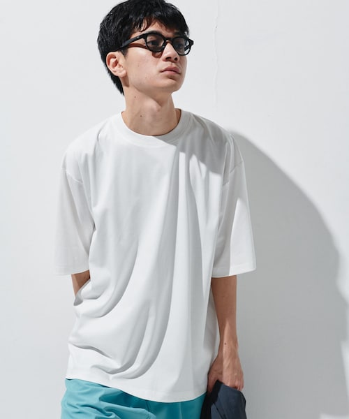 URBAN RESEARCH DOORS(アーバンリサーチドアーズ)の「『UR TECH』サマシェア クルーネックTシャツ(Tシャツ/カットソー・メンズ・WHITE/L.BLUE/BLACK×GRY/BLACK・M/L/XL)」の7枚目の写真