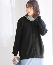 nissen | 大きいサイズ静電気防止洗濯機で洗える丸首ゆるシルエットカーディガン(カーディガン/ボレロ)