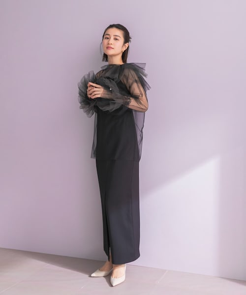 URBAN RESEARCH ROSSO（アーバンリサーチロッソ）の「ANDRESD　BLOOMING TULLE DRESS（ワンピース・レディース・L.BLUE/OLIVE/BLACK・36/38）」の8枚目の写真