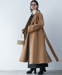CHIC STYLE | 大きいサイズリバー仕立てテーラードロングコートシックスタイル(その他アウター)