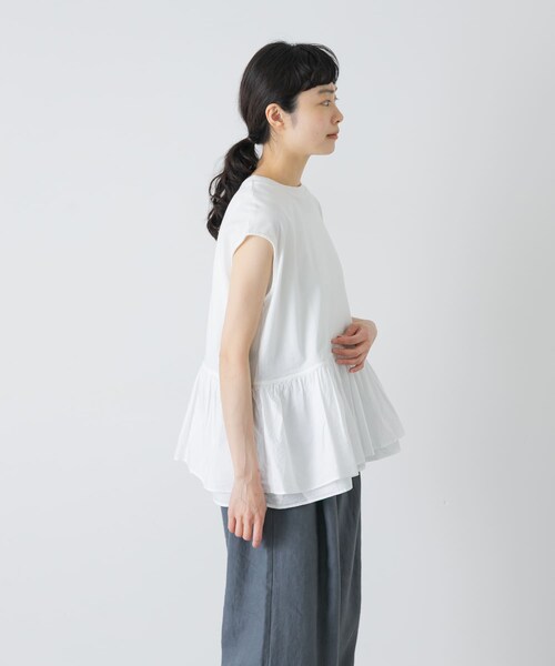 かぐれ（カグレ）の「裾フリルノースリーブインナーカットソー（Tシャツ/カットソー・レディース・OFF・Free）」の5枚目の写真