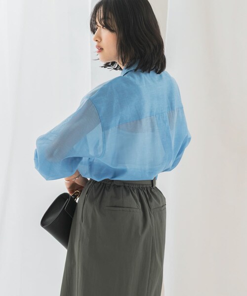 URBAN RESEARCH ROSSO（アーバンリサーチロッソ）の「リネンタッチイージーケアオーバーシャツ（シャツ/ブラウス・レディース・WHITE/LEMON/BLUE/NAVY・FREE）」の15枚目の写真